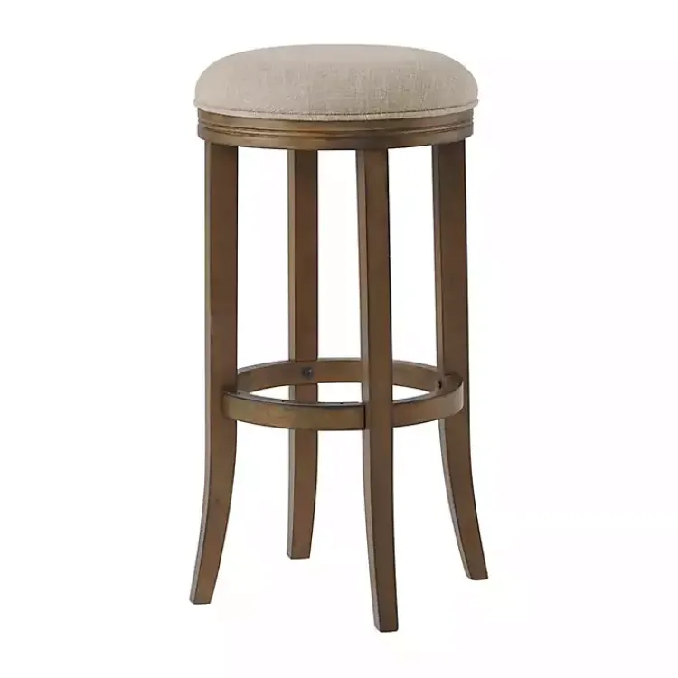 Kirklands Home Bar Stools & Counter Height Stools|Natural Linen and Wood Bar Stool Tan