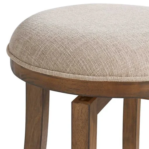 Kirklands Home Bar Stools & Counter Height Stools|Natural Linen Barrel Base Swivel Counter Stool Tan