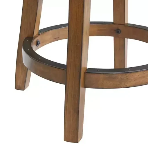 Kirklands Home Bar Stools & Counter Height Stools|Natural Linen Barrel Base Swivel Counter Stool Tan