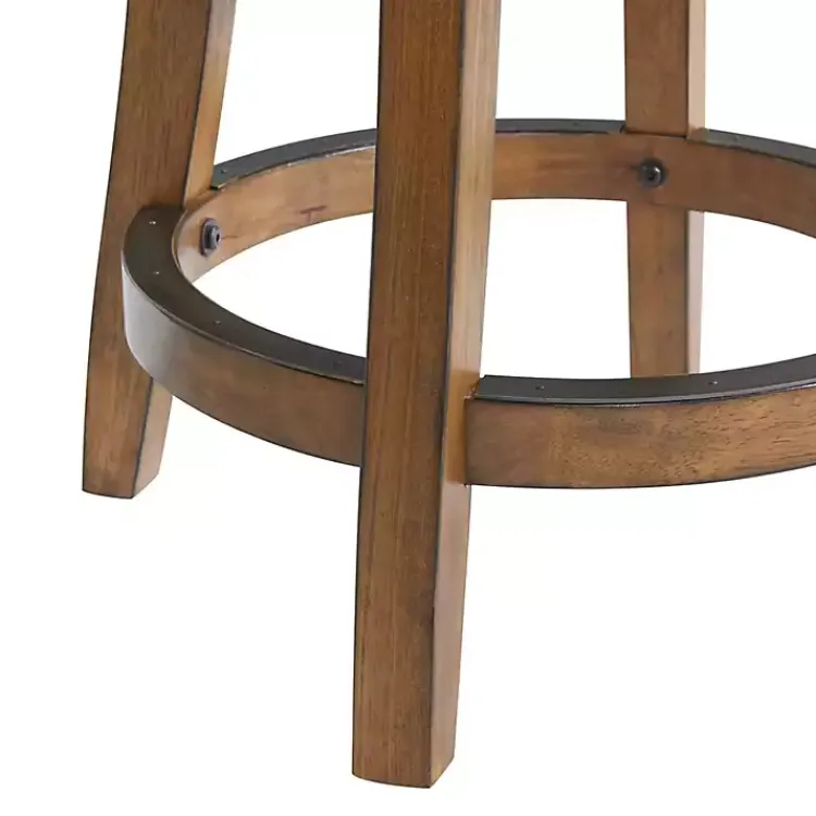 Kirklands Home Bar Stools & Counter Height Stools|Natural Linen Barrel Base Swivel Counter Stool Tan