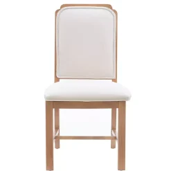 Kirklands Home Dining Chairs|Natural Linen Scalloped Dining Chairs, Set of 2 White