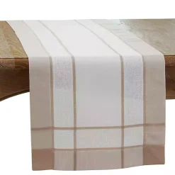 Kirklands Home Table Linens|Natural Long Banded Border Table Runner, 108 in.