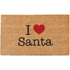 Hot Natural Love Santa Heart Coir and Vinyl Doormat Outdoor Christmas Decorations