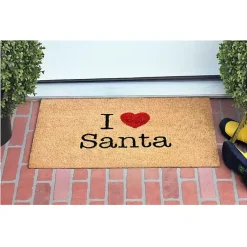 Hot Natural Love Santa Heart Coir and Vinyl Doormat Outdoor Christmas Decorations