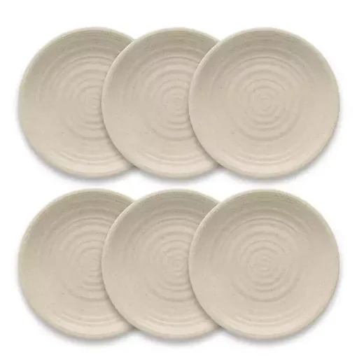 Kirklands Home Outdoor Dining|Natural Madden Melamine Dinner Plates, Set of 6 Tan