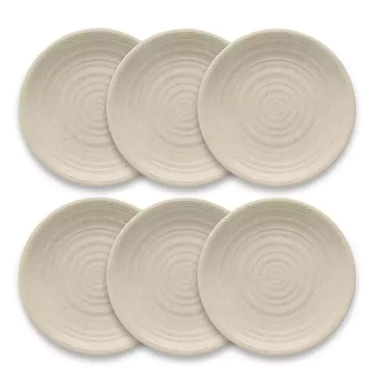 Kirklands Home Outdoor Dining|Natural Madden Melamine Dinner Plates, Set of 6 Tan