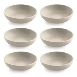 Kirklands Home Outdoor Dining|Natural Madden Melamine Low Bowls, Set of 6 Tan