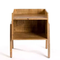 Kirklands Home Accent & End Tables|Natural Mango Wood Cubby Side Table Brown