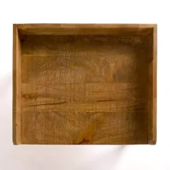 Kirklands Home Accent & End Tables|Natural Mango Wood Cubby Side Table Brown