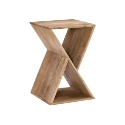 Kirklands Home Accent & End Tables|Natural Mango Wood Hourglass Accent Table Brown