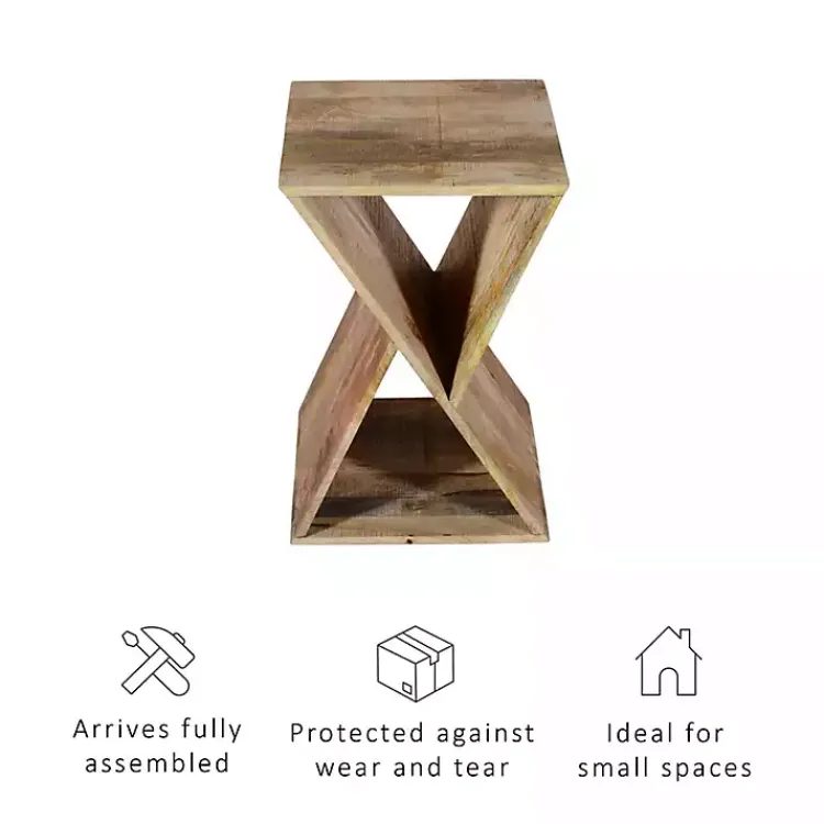 Kirklands Home Accent & End Tables|Natural Mango Wood Hourglass Accent Table Brown