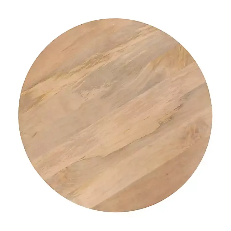 Kirklands Home Coffee Tables|Natural Mango Wood Round Kershaw Coffee Table Tan