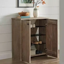 Kirklands Home Entryway Furniture|Natural Mango Wood Shoe Cubbie