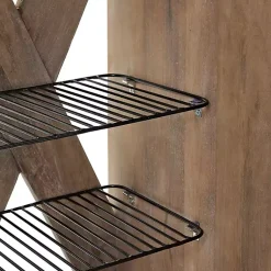 Kirklands Home Entryway Furniture|Natural Mango Wood Shoe Cubbie