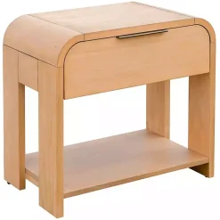 Kirklands Home Nightstands|Natural Modern Curve Nightsd Tan
