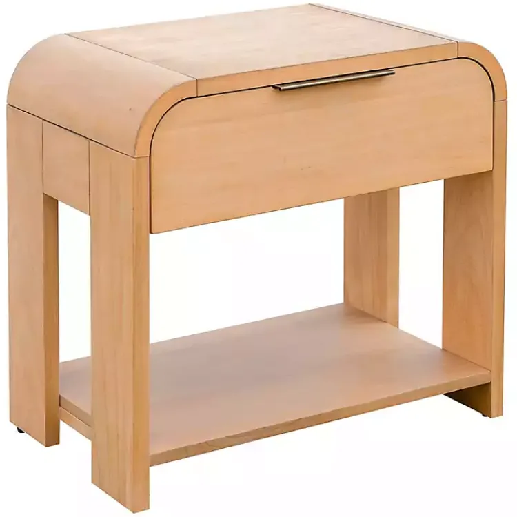Kirklands Home Nightstands|Natural Modern Curve Nightsd Tan