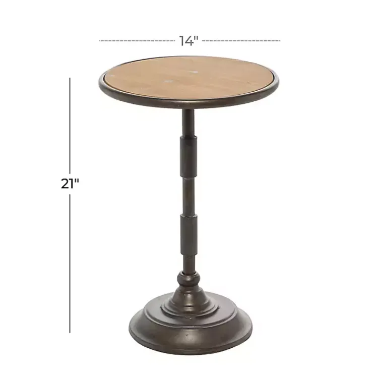 Kirklands Home Accent & End Tables|Natural Pine and Gray Metal Accent Table, 21 in.