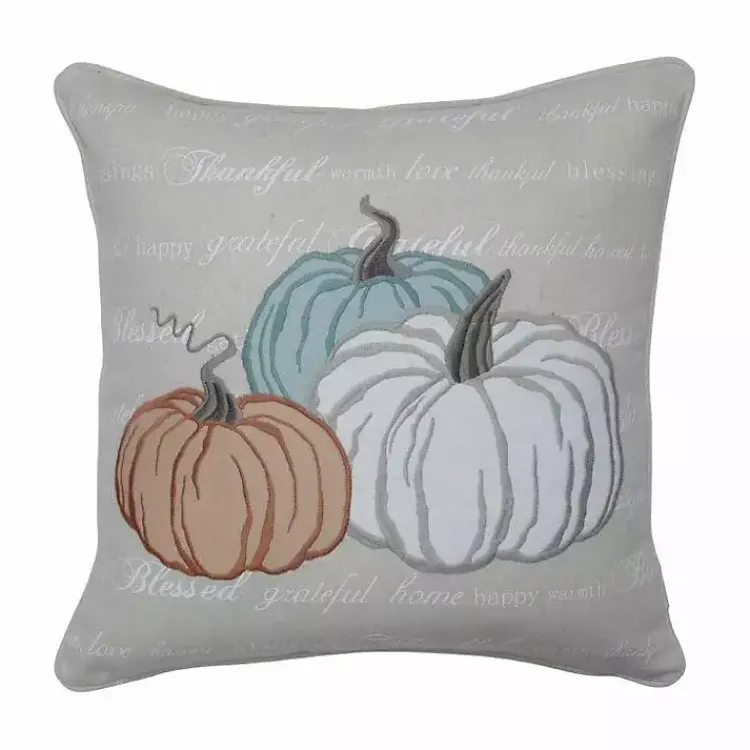 Hot Natural Pumpkins Applique Pillow Fall