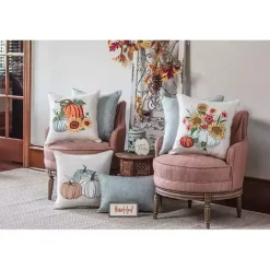 Hot Natural Pumpkins Applique Pillow Fall