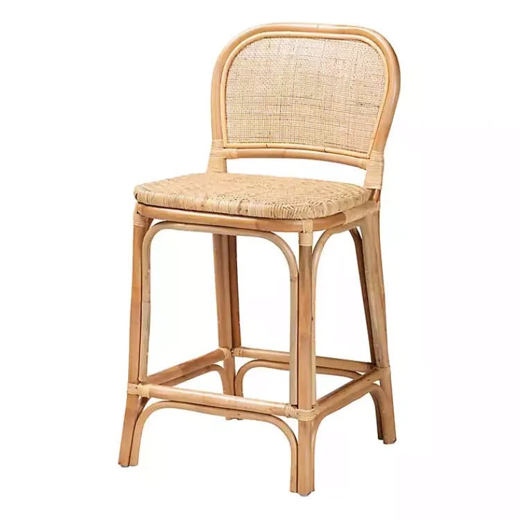 Kirklands Home Bar Stools & Counter Height Stools|Natural Rat Adrena Counter Stool Tan