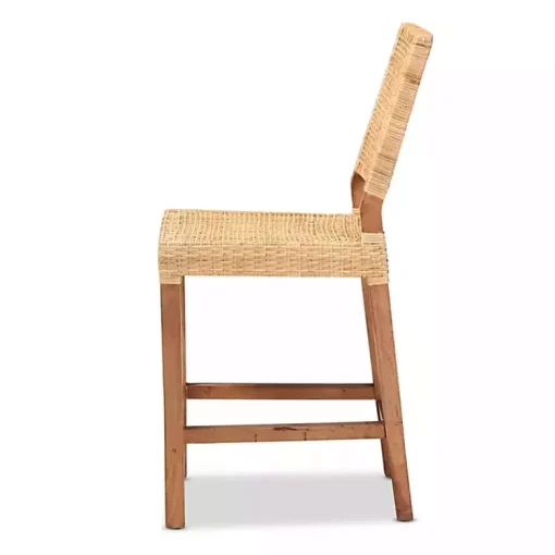 Kirklands Home Bar Stools & Counter Height Stools|Natural Rat and Wood Counter Stool Tan