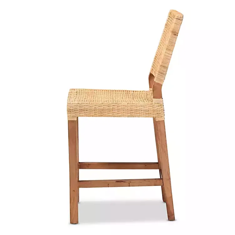 Kirklands Home Bar Stools & Counter Height Stools|Natural Rat and Wood Counter Stool Tan