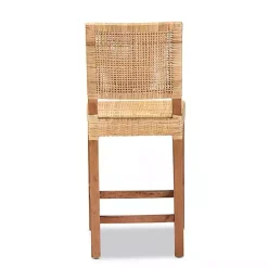 Kirklands Home Bar Stools & Counter Height Stools|Natural Rat and Wood Counter Stool Tan