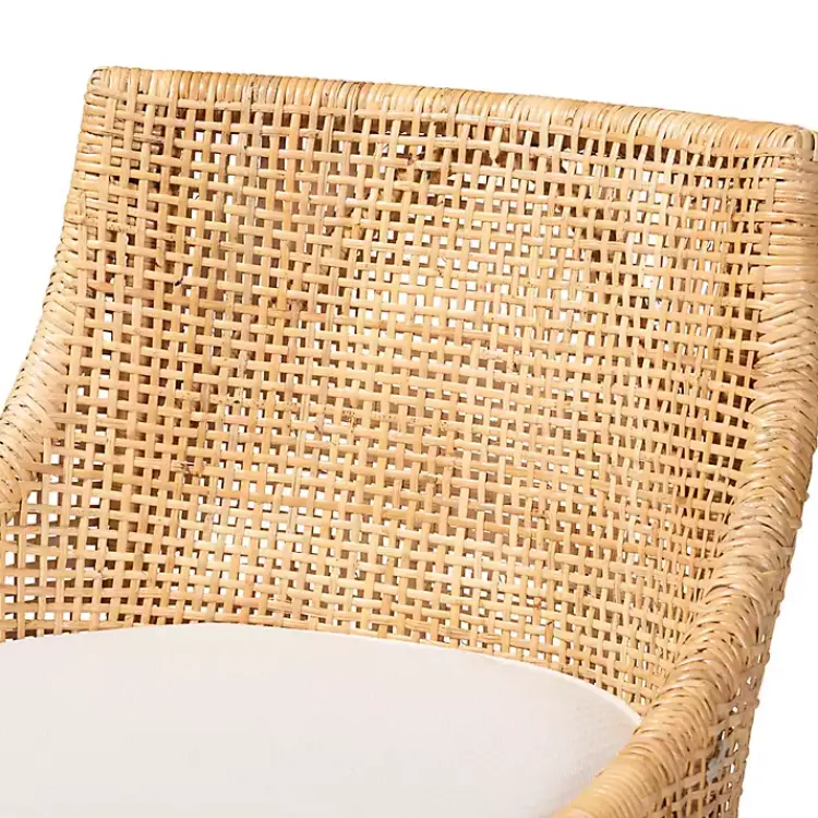 Kirklands Home Bar Stools & Counter Height Stools|Natural Rattan Bella Swivel Bar Stool White