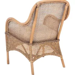 Kirklands Home Accent Chairs|Natural Rattan Charlie Accent Chair White