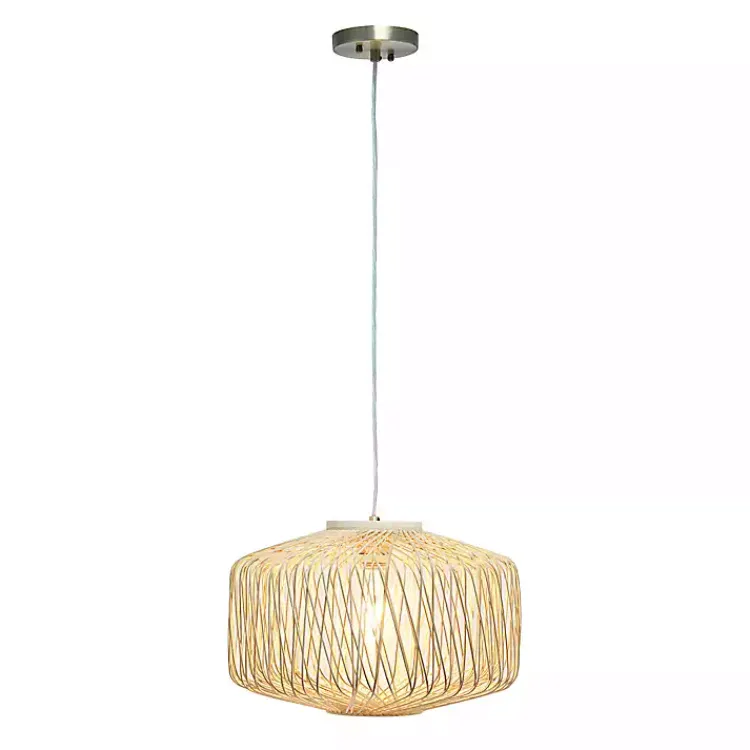 Kirklands Home Chandeliers & Pendant Lighting|Natural Rat Geometric Pendant Light Tan