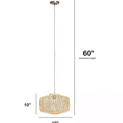 Kirklands Home Chandeliers & Pendant Lighting|Natural Rat Geometric Pendant Light Tan