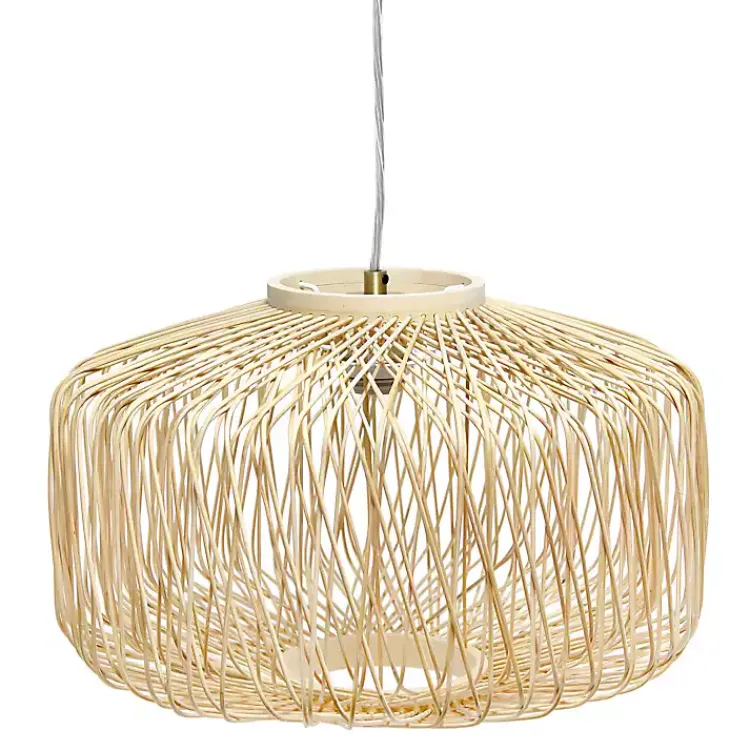 Kirklands Home Chandeliers & Pendant Lighting|Natural Rat Geometric Pendant Light Tan