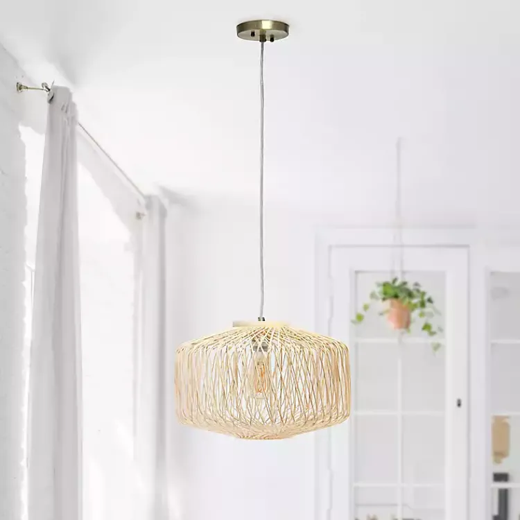 Kirklands Home Chandeliers & Pendant Lighting|Natural Rat Geometric Pendant Light Tan