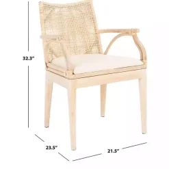 Kirklands Home Accent Chairs|Natural Rattan Gianna Accent Chair White
