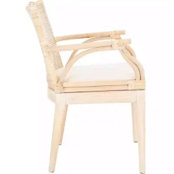 Kirklands Home Accent Chairs|Natural Rattan Gianna Accent Chair White