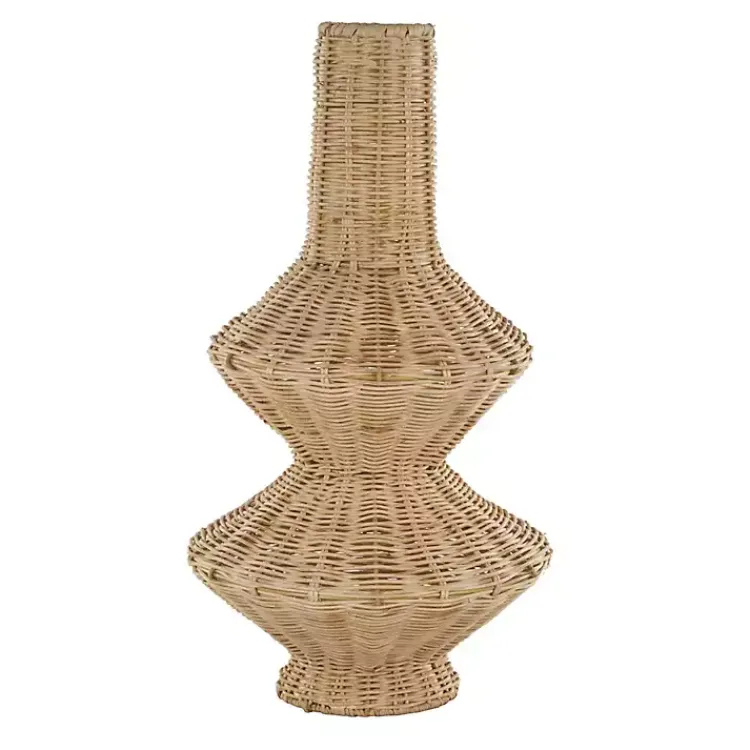 Discount Natural Rattan Hourglass Vase Vases