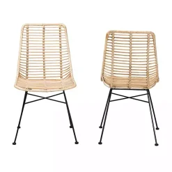 Kirklands Home Dining Chairs|Natural Rat Manhat Dining Chairs, Set of 2 Tan