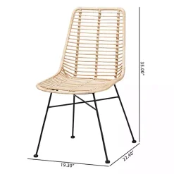 Kirklands Home Dining Chairs|Natural Rat Manhat Dining Chairs, Set of 2 Tan