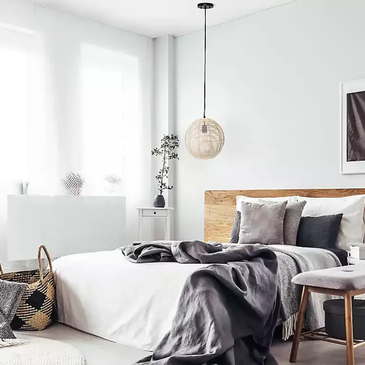Kirklands Home Chandeliers & Pendant Lighting|Natural Rat Sphere Pendant Light Tan
