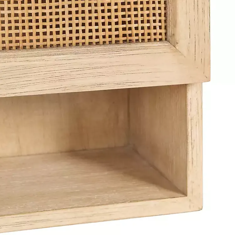 Kirklands Home Wall Storage|Natural Rattan Wall Cabinet with Shelf