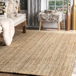 Kirklands Home Area Rugs|Natural Reno Woven Area Rug, 8x10 Tan