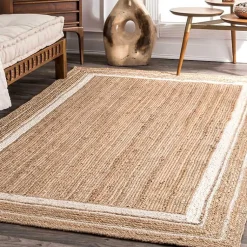 Kirklands Home Area Rugs|Natural Renwick Braided Border Area Rug, 5x8