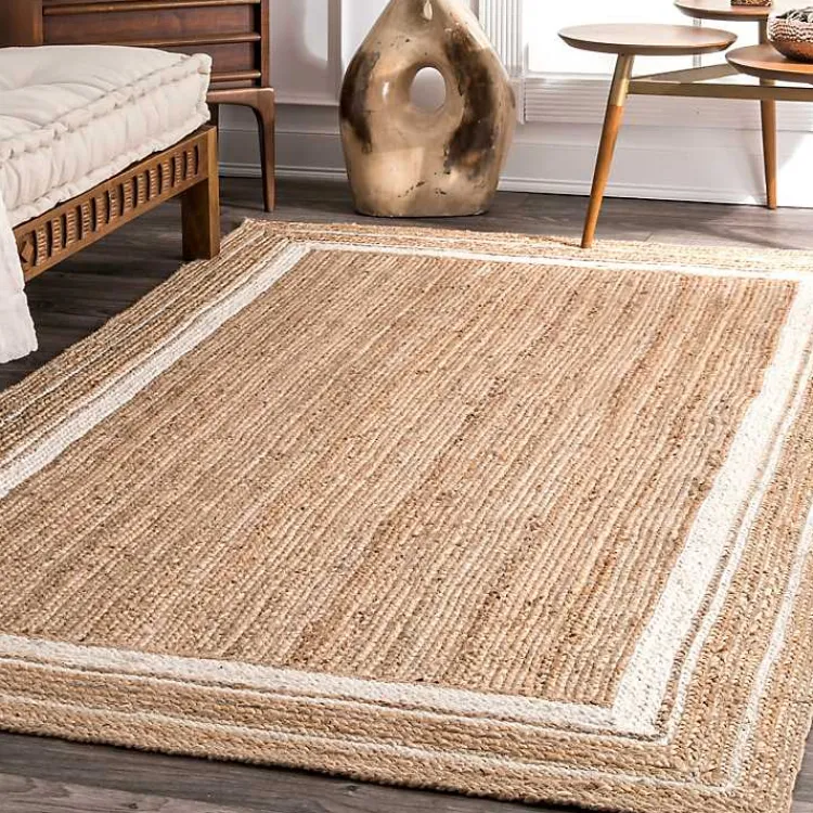 Kirklands Home Area Rugs|Natural Renwick Braided Border Area Rug, 5x8