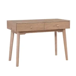 Kirklands Home Office Furniture|Natural Ripples 2-Drawer Wood Desk Brown