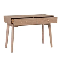 Kirklands Home Office Furniture|Natural Ripples 2-Drawer Wood Desk Brown