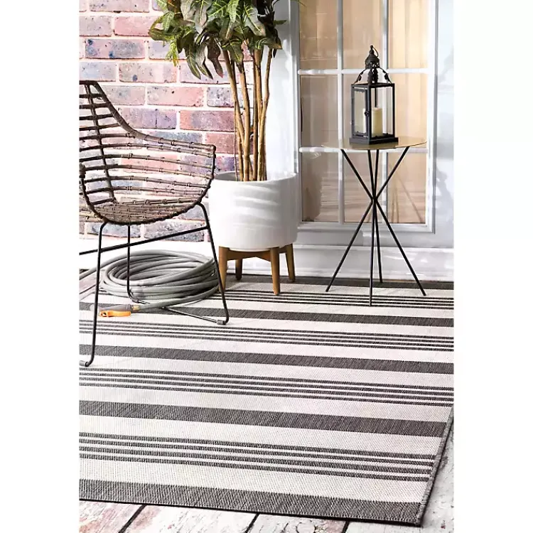 Kirklands Home Outdoor Rugs|Natural Robin Stripe Outdoor Rug, 5x7 Tan