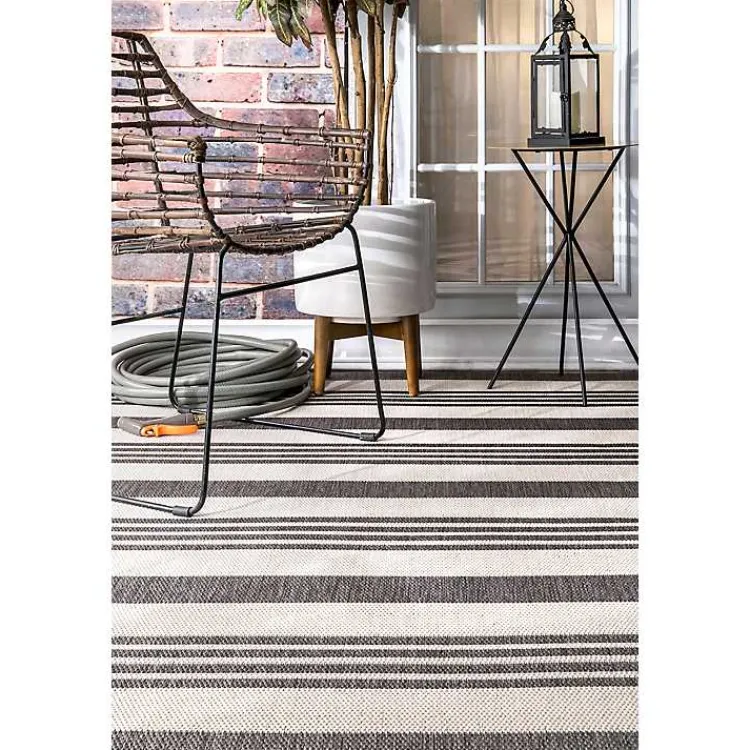 Kirklands Home Outdoor Rugs|Natural Robin Stripe Outdoor Area Rug, 6x9