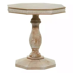 Kirklands Home Accent & End Tables|Natural Rustic Wood Octagon Accent Table