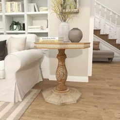 Kirklands Home Accent & End Tables|Natural Rustic Wood Octagon Accent Table