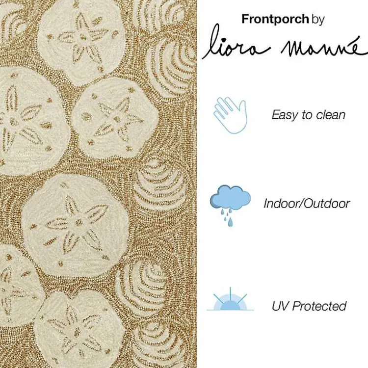 Kirklands Home Outdoor Rugs|Natural Sand Dollar Outdoor Accent Rug